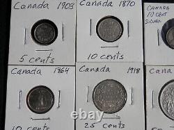 Canada & Newfoundland, 12 Diff, Vintage, Circ & Uncirc Silver Coins, Lot #393