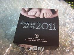 Canada Very Rare 2011 Welcome To The World $4 Silver Baby Feet Coin Mint Set