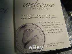 Canada Very Rare 2011 Welcome To The World $4 Silver Baby Feet Coin Mint Set