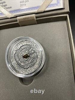 Canyon Diablo Meteorite Silver Coin, 2014, Mintage 666