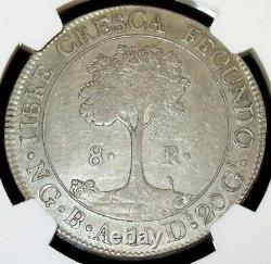 Central American Republic 1836ng-ba 8 Reales Ngc Au58 Only 1 Higher (guatemala)