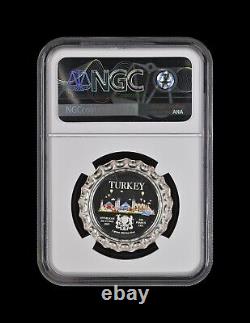 Chad. 2021, 500 Francs, Silver NGC PF69 Top Pop? Bottle Cap, Turkey