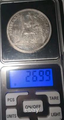 China 1888 French Piastre Silver Dollar Coin Sigma Tested #QT06