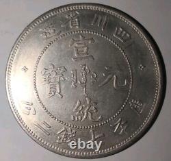 China 1898 Szechuan Silver Dollar Coin Sigma Tested #V05 7 Mace & 2 Candareens