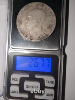 China 1933 Sun Yat Sen Birds Junk Silver Dollar Coin Tested #AP72