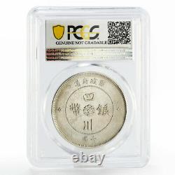 China Szechuan Province 1 dollar AU Detail PCGS LM-366 silver coin 1912