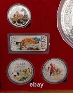 Chinese Commemorative Gold & Silver Plated Coin Set 2010 Year Of The Tiger