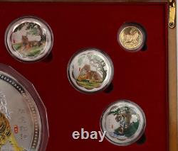 Chinese Commemorative Gold & Silver Plated Coin Set 2010 Year Of The Tiger