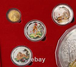 Chinese Commemorative Gold & Silver Plated Coin Set 2010 Year Of The Tiger