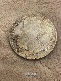 Chopmarks 1799 Spanish Mexico Silver 8 Reales Spanish Colonial Dollar authentic