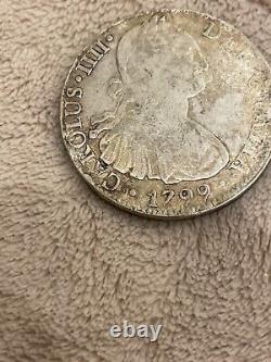 Chopmarks 1799 Spanish Mexico Silver 8 Reales Spanish Colonial Dollar authentic