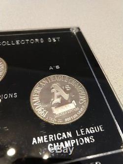 Cincinnati Reds Baseball Mlb 1990 World Series Champions. 999 Silver 3 Coin Set