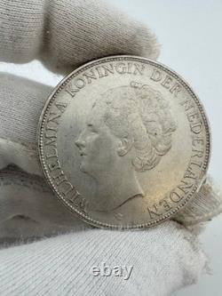 Coin 1930 NETHERLANDS (WILHELMINA) 2-1/2 GULDEN