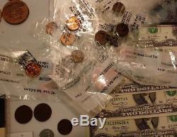 Coin Currency Token lot 70 items UNC bills coins worlds fair silver US Foreign
