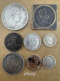 Coins Lot 8 Hawaii Kingdom Coin 1883, 1881, 1847. Coin 1 Dollar, 1/2, 1/4 More