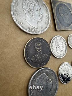 Coins Lot 8 Hawaii Kingdom Coin 1883, 1881, 1847. Coin 1 Dollar, 1/2, 1/4 More