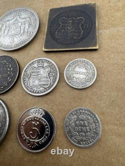 Coins Lot 8 Hawaii Kingdom Coin 1883, 1881, 1847. Coin 1 Dollar, 1/2, 1/4 More