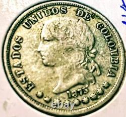 Colombia Small silver collection 1875, 1874, 1866 $2 shipping