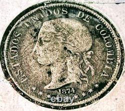 Colombia Small silver collection 1875, 1874, 1866 $2 shipping