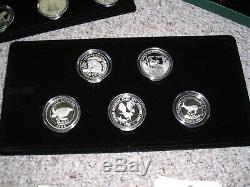 Complete Set 1986 1988 Silver World Wildlife Fund Silver Proof Coins 25 Pieces
