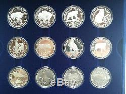 Cook Islands $50 Endangered World Wildlife Silver Proof Coin Collection, 24 Coin