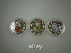 Cook Islands Hello Kitty 30th Anniversary $1 Silver Proof Coin Set KABUKI 2004