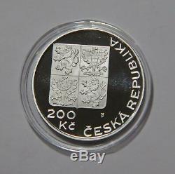 Czech Republic 200 Korun 1995 United Nations Wwii Silver Proof World Coin