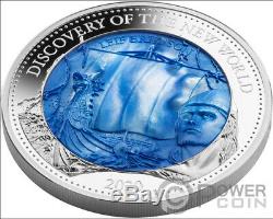 DISCOVERY NEW WORLD Mother Of Pearl 5 Oz Silver Coin 25$ Solomon Islands 2020