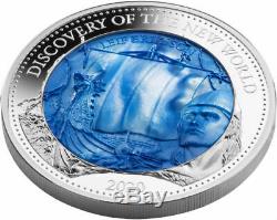 DISCOVERY NEW WORLD VIKING SHIP 2020 5 oz Silver Coin MOTHER OF PEARL Solomon