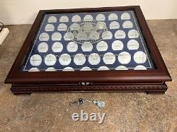 Danbury Mint Presidents Silver Commemoratives Display Case withJohn F Kennedy Coin