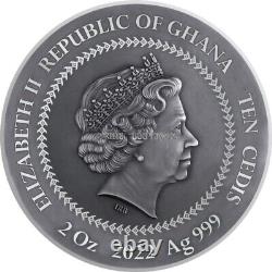David and Goliath 2 oz silver coin Ghana 2022