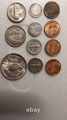 Different variety of coins from early 1900s and 1960s