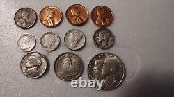 Different variety of coins from early 1900s and 1960s