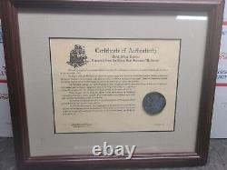 Dutch Silver Ducaton Recovered from 1743 Hollandia Shipwreck with COA Framed