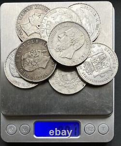 #E6907 Job Lot of Silver coins Spain, Italy, Belgium 199 g Full Silver