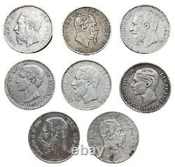 #E6907 Job Lot of Silver coins Spain, Italy, Belgium 199 g Full Silver