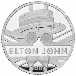 ELTON JOHN 2020 £10 5oz SILVER PROOF COIN VERY RARE 750 MINTED WORLD WIDE