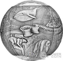 ENDANGERED ANIMALS SOS To The World 7 Oz Silver Coin 5000 Francs Cameroon 2017