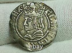 Early Hammered 1479 1516 Ferdinand II Silver Groat Barcelona