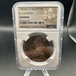 El Cazador 8 Reales 1783 Silver Shipwreck Coin NGC Certified. Has Documentation