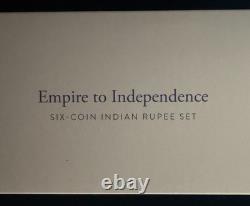 Empire to Independence Six-Coin Rupee Set LE British India to Republic of India