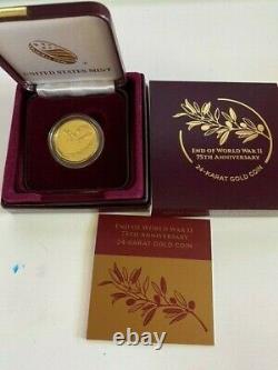 End of World War II 75th Anniversary 24-Karat Gold Coin AND Silver Medal