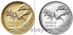 End of World War II 75th Anniversary 24-Karat Gold Coin AND Silver Medal SET