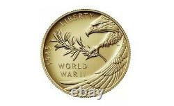 End of World War II 75th Anniversary 24-Karat Gold Coin and Silver Medal IN HAND