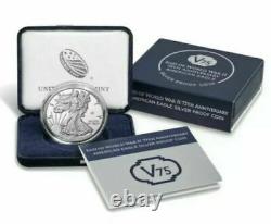 End of World War II 75th Anniversary American Eagle Silver Proof Coin UNOPENED 2