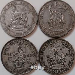 England Silver Coin Lot Of 17 Threepence Sixpence Shillings Florins Half Crowns