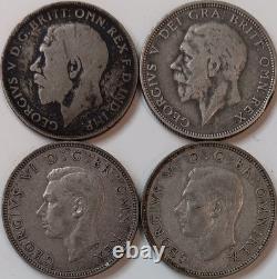 England Silver Coin Lot Of 17 Threepence Sixpence Shillings Florins Half Crowns