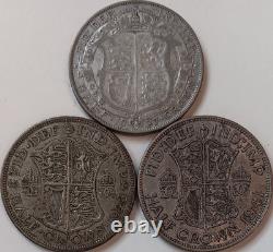 England Silver Coin Lot Of 17 Threepence Sixpence Shillings Florins Half Crowns