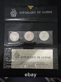 Equatorial Guinee 1958 Rare 3 Silver Coin Set With GOA 1000/1000