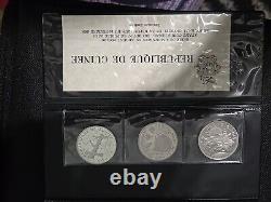 Equatorial Guinee 1958 Rare 3 Silver Coin Set With GOA 1000/1000